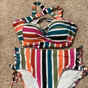 Stripped 2 piece bikini